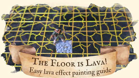 The floor is lava! Painting guide for some fiery modular dungeon tiles!