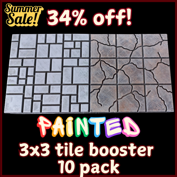 Flash Sale! Painted 10 3x3 tiles (cracked stone and flagstone)