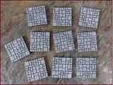 Flash Sale! Painted 10 3x3 tiles (cracked stone and flagstone)