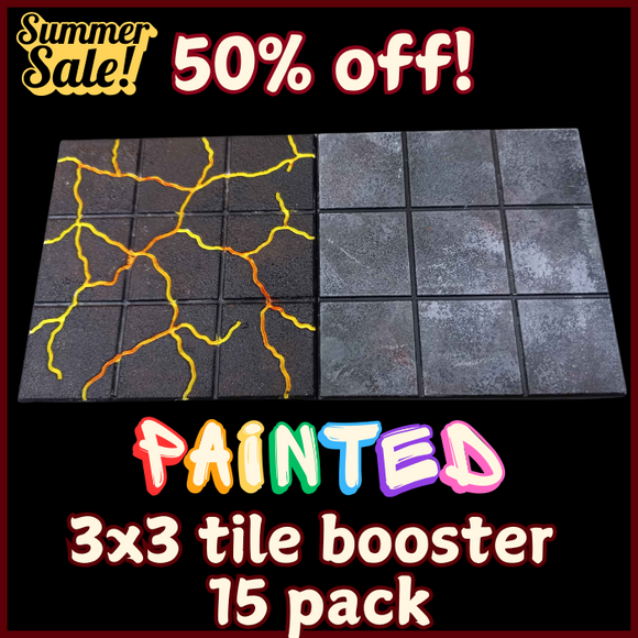 Flash Sale! Painted 15 3x3 tiles (lava and stone)