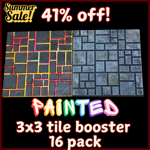 Flash Sale! Painted 16 3x3 tiles (lava flagstone and town square)