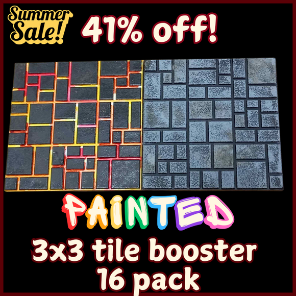 Flash Sale! Painted 16 3x3 tiles (lava flagstone and town square)