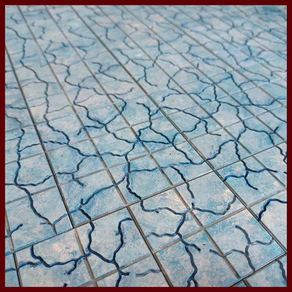 Painted set of Ice / Blue Marble tiles