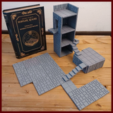Variety Pack set up 3, towers and buildings, Modular Realms magnetic dnd terrain, double-sided dungeon tiles. Buy DnD gaming terrain here