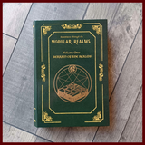 front image of Modular Realms Wizards Spell Book, packaging to store your gaming terrain in hidden conveniently on your bookshelf